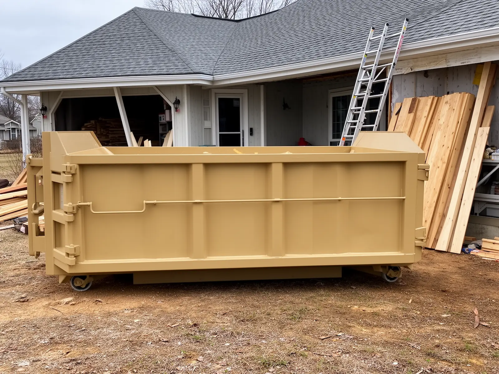Roll-off dumpster from Wolf Valley Dumpster Rental in Eden Prairie, MN